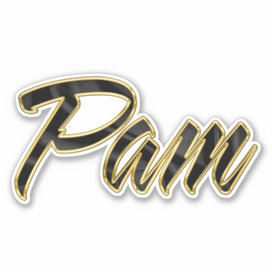 Pam black gold Lettering Aufkleber Sticker シール (正面)