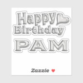 Pam Happy Birthday silver Aufkleber Sticker シール (シート)