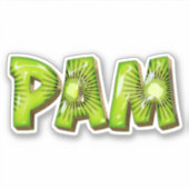 Pam Name Kiwi Design Aufkleber Sticker シール (正面)