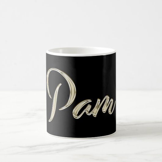 Pam white gold Handwriting Tasse Kaffeetasse コーヒーマグカップ (中央)