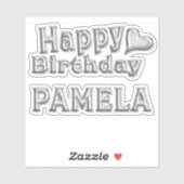 Pamela Happy Birthday silver Aufkleber Sticker シール (シート)
