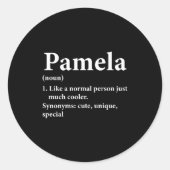 Pamela Name Definition Funny D  ラウンドシール (正面)