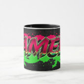 Pamela Vorname Name Graffiti red green Tasse マグカップ (中央)