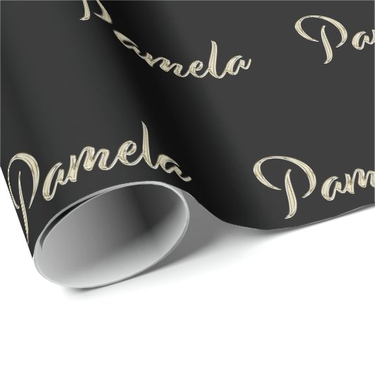 Pamela white gold Handwriting Geschenkpapier ラッピングペーパー (ロールコーナー)