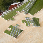 Pamona、カンザスの赤い納屋そして農場 ジグソーパズル (側面)