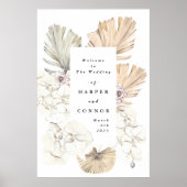 Pampas Dried Grass Tropical Wedding Welcome Poster ポスター (正面)