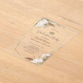 Pampas Flowers,Grad Cap,Graduation  アクリル招待状 (レイダウン)