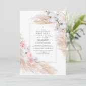 Pampas Grass and White Orchids First Communion 招待状 (スタンド正面)