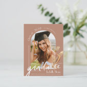 Pampas Grass Arch写真卒業のお知らせ ポストカード (スタンド正面)