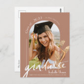 Pampas Grass Arch写真卒業のお知らせ ポストカード (正面/裏面)