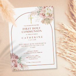 Pampas Grass Arch First Holy Communion 招待状