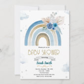 Pampas Grass blue boho rainbow invitation 招待状 (正面)