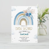 Pampas Grass blue boho rainbow invitation 招待状 (スタンド正面)