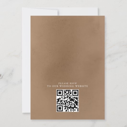 Pampas Grass Bohemian Budget QR Code Wedding 招待状 (裏面)