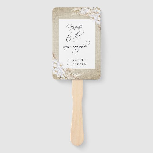 Pampas Grass Boho結婚写真 ハンドファン (正面)