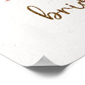 Pampas grass boho roses bridal shower welcome sign ポスター (角)