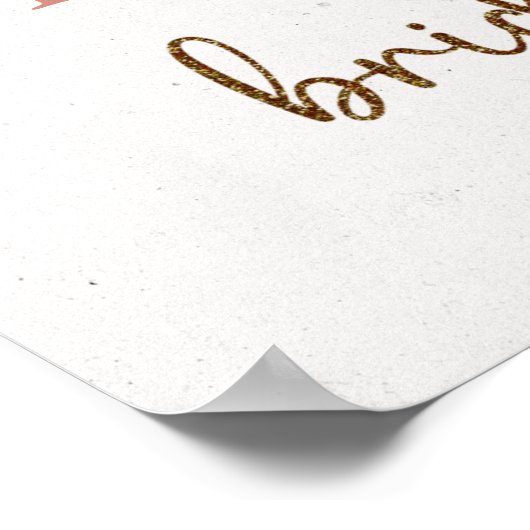 Pampas grass boho roses bridal shower welcome sign ポスター (角)