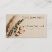 Pampas Grass Boho Wedding Planner Business Card 名刺 (正面)