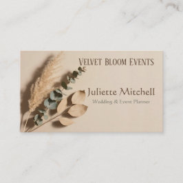 Pampas Grass Boho Wedding Planner Business Card 名刺