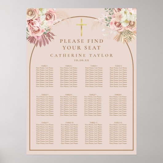 Pampas Grass Christian Event Seating Chart ポスター (正面)