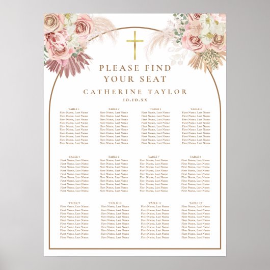 Pampas Grass Christian Event Seating Chart ポスター (正面)