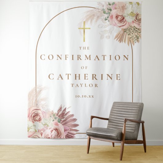 Pampas Grass Confirmation Photo Backdrop タペストリー (インサイチュ)