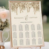 Pampas Grass Earthy Exotic Wedding Seating Chart ポスター