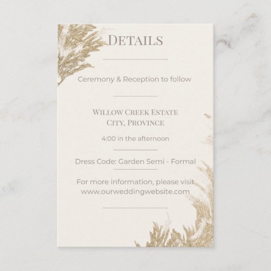 Pampas Grass Enclosure Card エンクロージャーカード (正面)