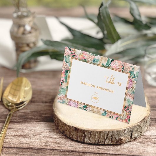 Pampas Grass Fish Meal Choice Guest Name Card テーブルナンバー