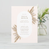 Pampas Grass Frame Beige Bridal Shower Invitation 招待状 (スタンド正面)