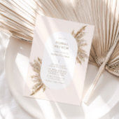Pampas Grass Frame Beige Bridal Shower Invitation 招待状