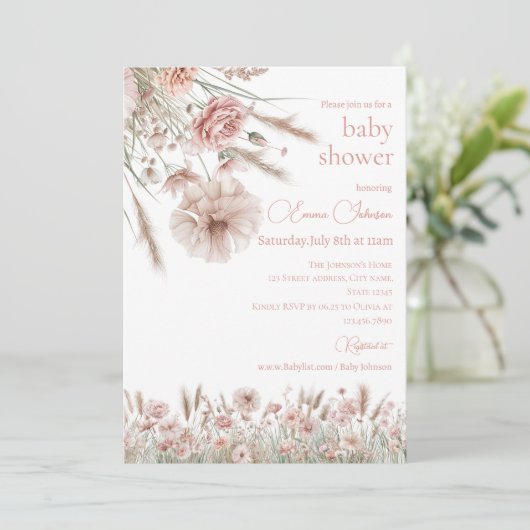 Pampas Grass Garden Party Invite 招待状 (スタンド正面)