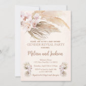 Pampas Grass Gender Reveal Party Invitation 招待状 (正面)