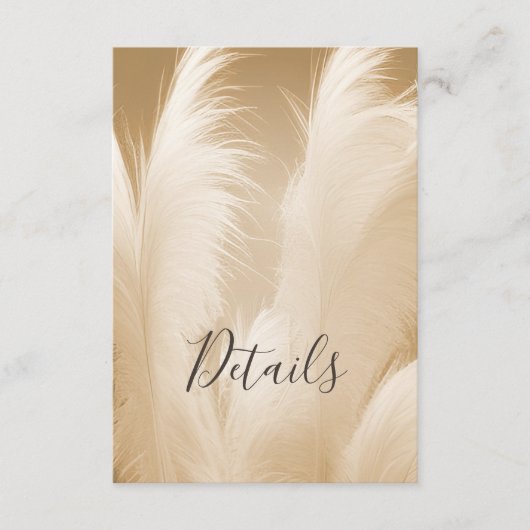 Pampas Grass Photo Boho エンクロージャーカード (正面)
