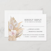 Pampas Grass RSVPの結婚挿入カード 出欠カード (正面/裏面)