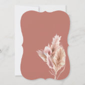 Pampas Grass Rustic Boho Mauve Pink 招待状 (裏面)