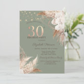 Pampas Grass Sage Green 30th Birthday 招待状 (スタンド正面)