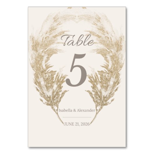 Pampas Grass Table Card テーブルナンバー (正面)