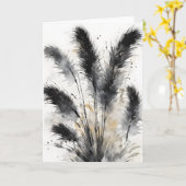 Pampas Grass - Watercolor flowers カード (黄色い花)