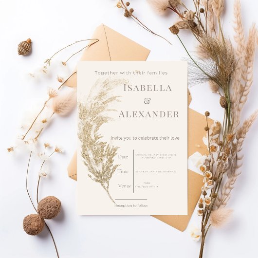 Pampas Grass Wedding Invitation 招待状