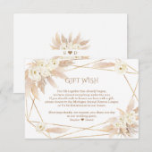 Pampas Grass White Flowers Wedding Gift Wish  エンクロージャーカード (正面/裏面)