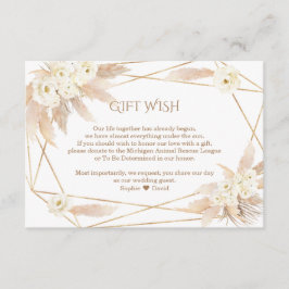 Pampas Grass White Flowers Wedding Gift Wish  エンクロージャーカード