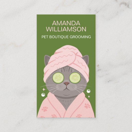 Pampered Pet Cat Spa Grooming Salon Professional  名刺 (正面)