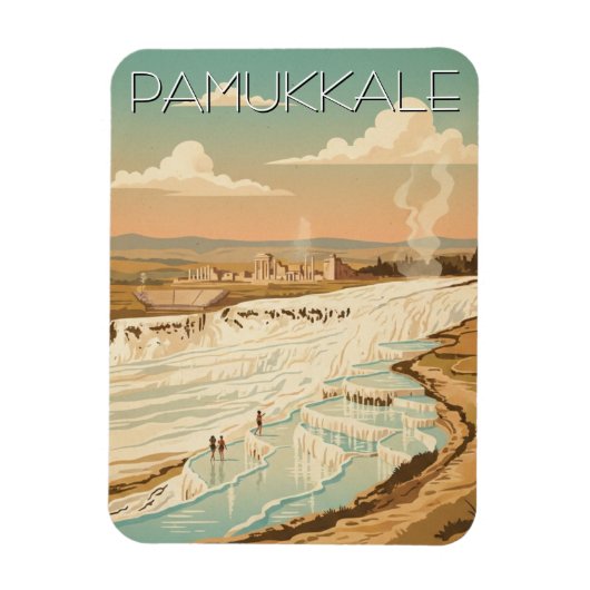 Pamukkale Turkey Travel Postcard マグネット (縦)