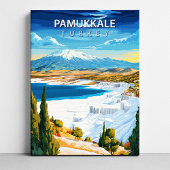 Pamukkale Turkey Travel Poster Canvas Wall Art キャンバスプリント