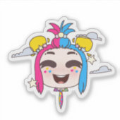 PANかわいい女の子ステッカー シール (正面)