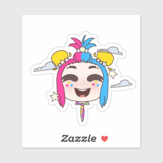 PANかわいい女の子ステッカー シール (シート)