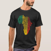 Pan African Flag Fingerprint Black History Month P Tシャツ (正面)