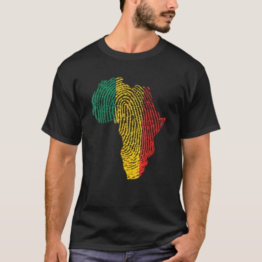 Pan African Flag Fingerprint Black History Month P Tシャツ (正面)