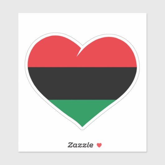 Pan African flag heart Afro American Black history シール (シート)
